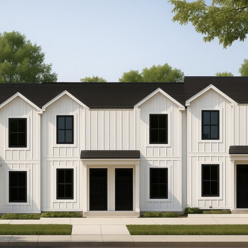 a row of white houses
